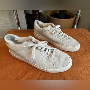 Common Projects Shearling Lined Achilles Siede Sneakers, Size EU 36
